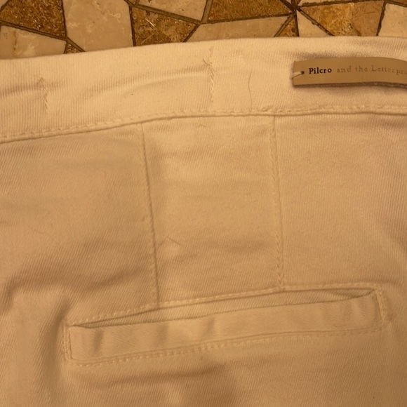 Anthropologie Pilcro 27 High-Rise Denim Leggings White Cropped Side Zip Closure - Picture 6 of 10